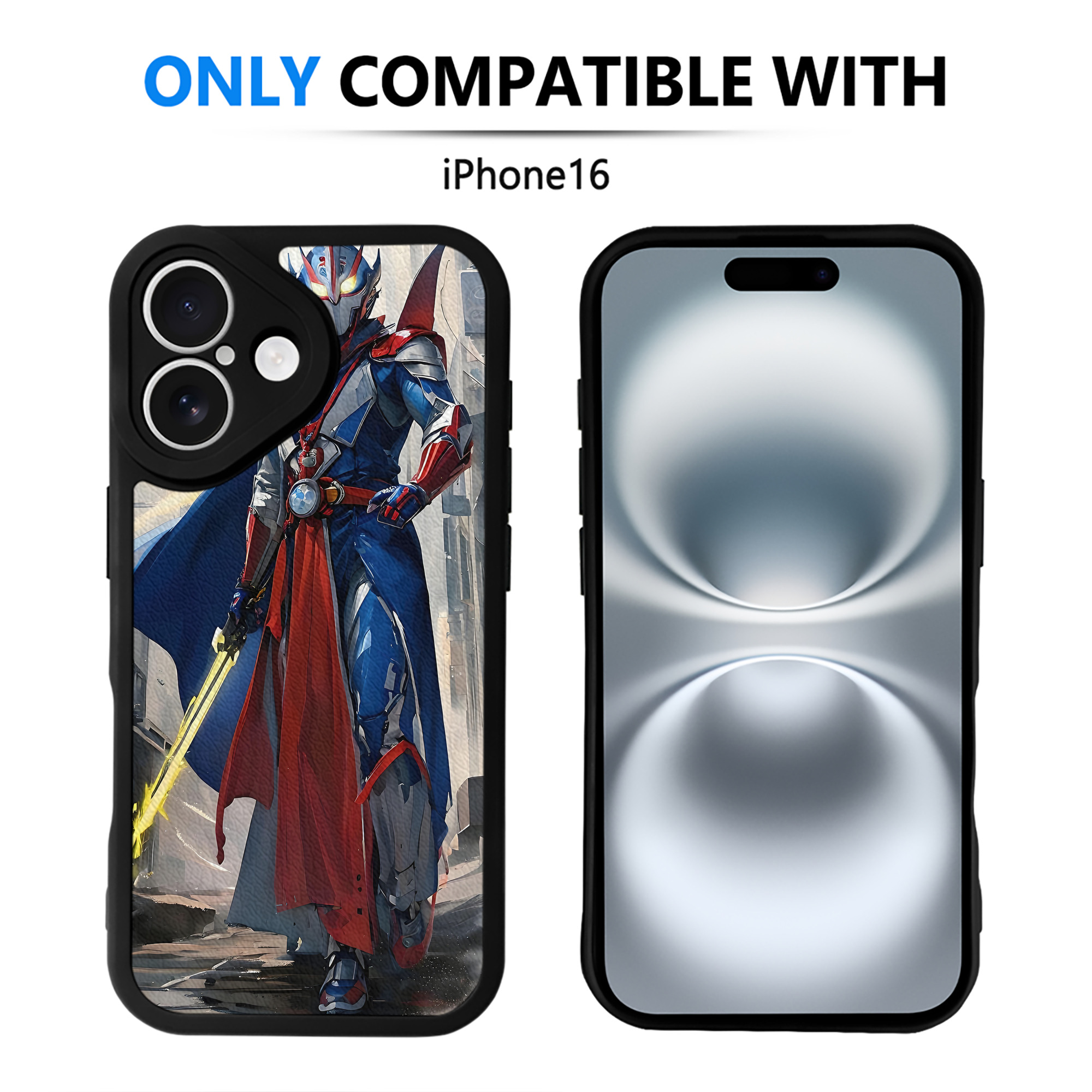 （画像用） ウルトラマン Ultraman 【iPhone 16シリーズ対応】シリコンスマホケース（レザー調） 材質：シリコン